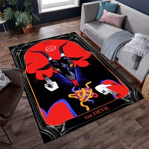 Devil Rug, Demon Rug, Satanic Rug, Gothic Rug, Horror Rug, Horror Decor, Fear Rug, Unique Rug, Area Rugs,Custom Rug,Popular Rug,Gift for Her