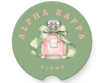 Alpha Kappa Alpha Stylish Soapstone Car Coaster, Perfect for Gifts, Car Accessories, Home Decor, Sorority Merchandise, Custom Coasters