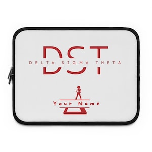 Personalized Delta Sigma Theta Laptop Sleeve, Stylish Tech Accessory, Perfect Gift for Sorority Sisters, Custom Name Design, Greek Life