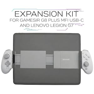 May include: A grey expansion kit for the GameSir G8 Plus MFI USB-C and Lenovo Legion G7. The kit features a grey tablet holder with two white game controllers. The text "EXPANSION KIT" is at the top of the image.