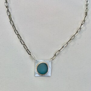 Blue Beach Glass Necklace