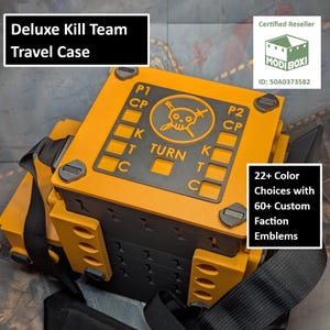 Deluxe Kill Team Travel Case with Rulebook Saddle and Magnetic Miniature Storage for Wargaming Accessories Shoulder Strap Hobby Holder