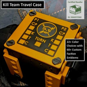 Kill Team Travel Case with Score Tracker Lid and Magnetic Miniature Storage for Wargaming Accessories Shoulder Strap Hobby Holder