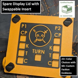Spare Display Case Lid with Swappable Insert for Modi Boxi Score Tracker for Kill Team