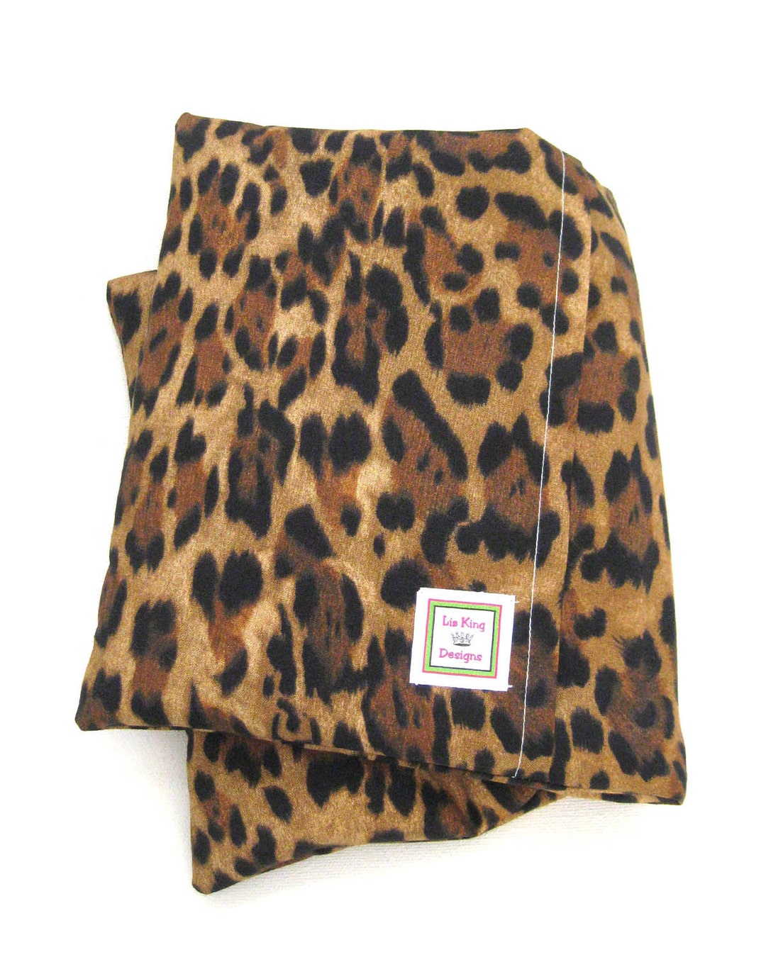 Large Heating Pad microwavable Cheetah Print // Buckwheat Seeds and Rice // Heat Pack // Cold
