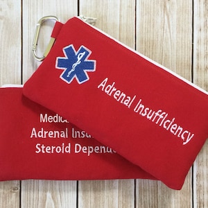 Medizinischer Alarm Tasche, Erste-Hilfe-Set, Epi-Pen-Spritzenhülle, Epipen, Nebenniereninsuffizienz, personalisiert, Notfallmedizintasche, Addison
