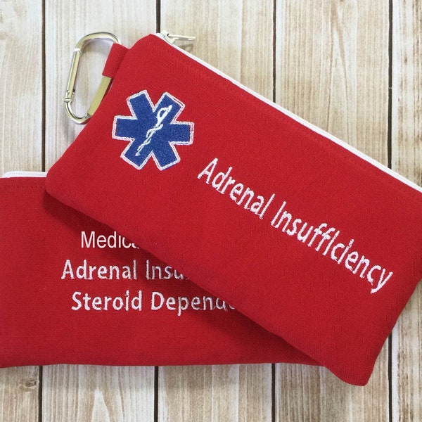 Medical Alert pouch, First Aid Kit, Epi-pen syringe Case, Epipen, Adrenal Insufficiency, personalized, Emergency Medical Bag, Addison
