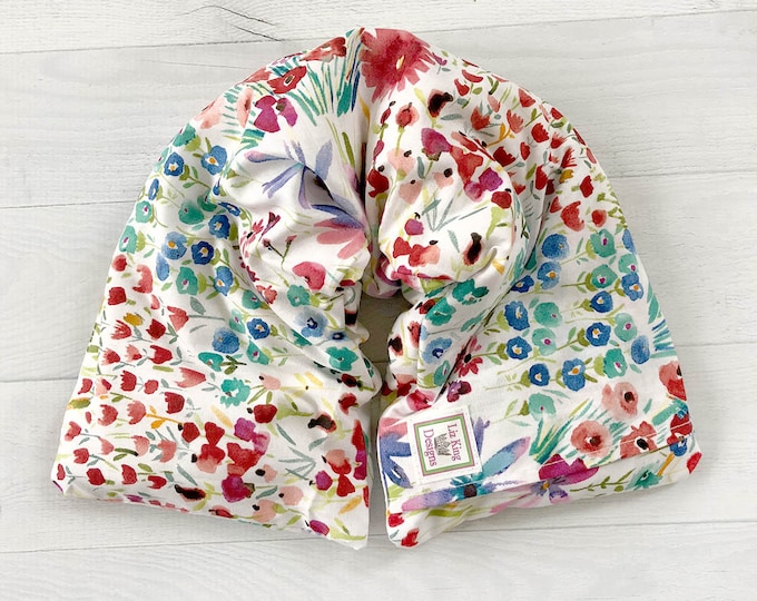 Long Heating Pad, Microwavable, Neck Wrap, Hot Cold Therapy, neck warmer, Removable cover, Aromatherapy, Gift, Hot Pack, Spring flowers,