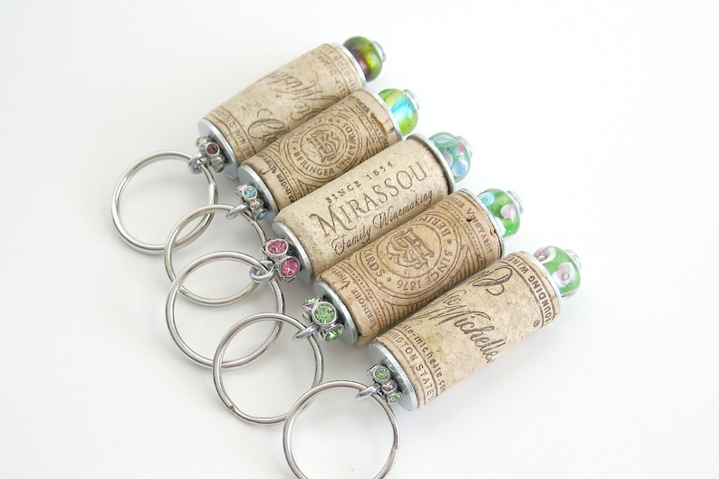 wine cork keychain