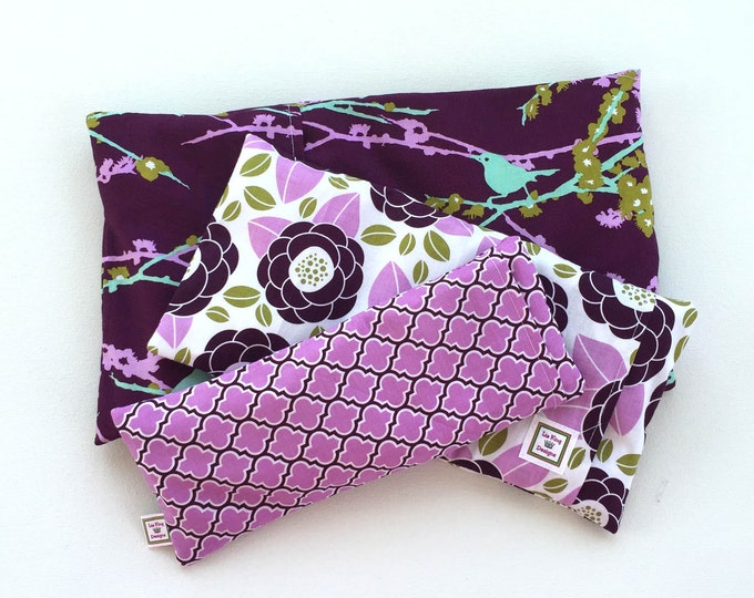 Microwavable Heating Pad Set, Purple and Plum, Hot Cold Packs, Heating Pad, Aromatherapy Heating
