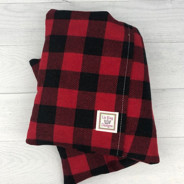 Large Flannel Microwavable Heating Pad, Removable Cover, Heat therapy, Sore muscles relief, Back pain relief, Masculine, Buffalo Plaid