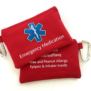 Medical Alert pouch, EpiPen Inhaler Case, Auto Injector Pouch, Emergency Medical Bag, Peanut Bee, Allergy Alert, First Aid Kit