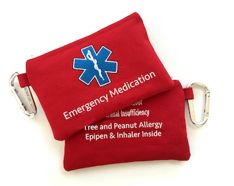 Medizinischer Alarm Tasche, EpiPen Inhalator Tasche, Autoinjektionsbeutel, Notfalltasche, Erdnussbiene, Allergiehinweis, Verbandskasten