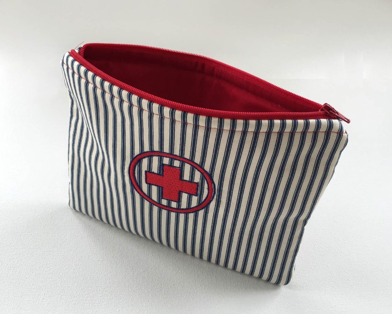 First aid pouch zippered bag travel bag medicine kit Red Etsy
