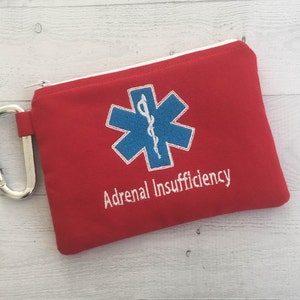 Medical Alert pouch, First Aid Kit, Epi-pen syringe Case, Epipen, Adrenal Insufficiency, personalized, Emergency Medical Bag, Addison image 2