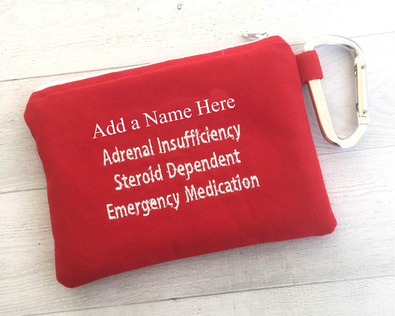 Medical Alert pouch, First Aid Kit, Epi-pen syringe Case, Epipen, Adrenal Insufficiency, personalized, Emergency Medical Bag, Addison image 3