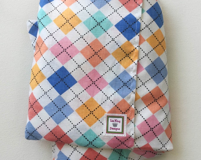 Large Heating Pad microwavable Pastel Argyle Buckwheat Etsy