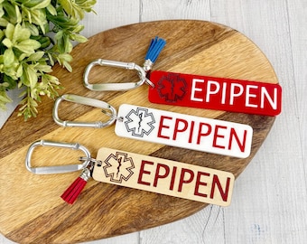 Alerte médicale, médecine d'urgence, étiquette EpiPen, personnalisée, étiquette de sac,