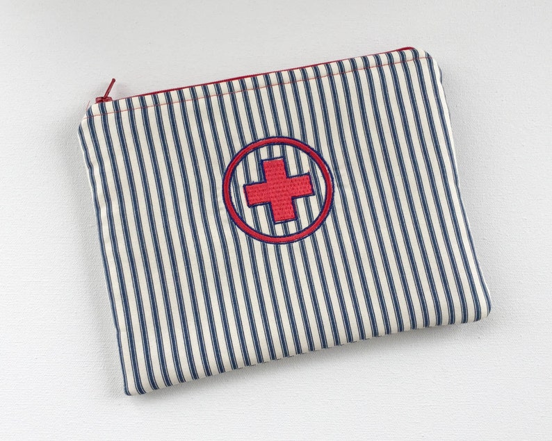 First aid pouch zippered bag travel bag medicine kit Red Etsy