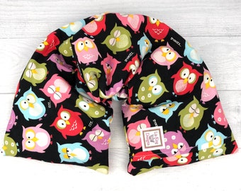 Długa poduszka grzewcza, nadająca się do mikrofalówki, owijka na szyję, terapia ciepłem i zimnem, ogrzewacz na szyję, kompres rozgrzewający, zdejmowane pokrycie, aromaterapia, sowy pohukiwania