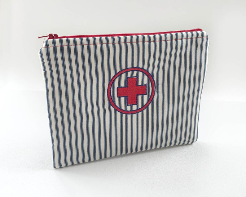 First aid pouch zippered bag travel bag medicine kit Red Etsy