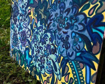 Titre : « fleur d'elsa » - Doodle Art, dessiné à la main, pièce unique, peinture abstraite, street art, peinture sur toile, art au marqueur, paysage, fleurs