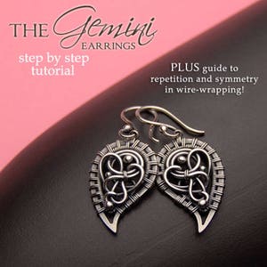 The Gemini Earrings Tutorial by Iza Malczyk a lesson in wire-wrapping and symmetry instant download image 1