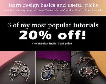 Get 3 tutorials on wire-wrapping design basics and useful tricks for 20% less - instant download available!