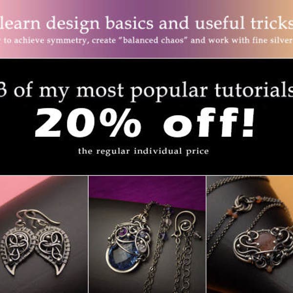 Get 3 tutorials on wire-wrapping design basics and useful tricks for 20% less - instant download available!