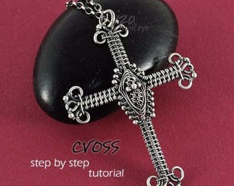Cross - Step by Step Tutorial - pure wire-wrapping, no soldering skills needed - instant download