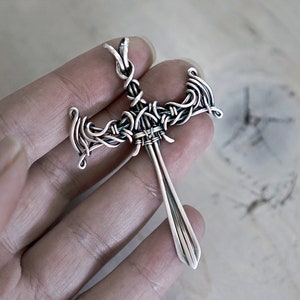 The Sword Pendant Tutorial a lesson in wire work. No Soldering image 4