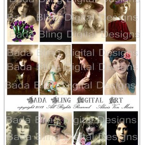 Grandes bellezas de Europa, descargas digitales INSTANT, hojas de collage digital de arte alterado, fotos vintage, París, efímera, adivino, gitano