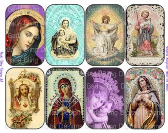 Religious Images for Altoid Tin shrines,Altoid tin inserts,gift tags INSTANT Downloads, shrines,religious collage sheets, Madonna and Child