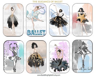 The Elegance Of Ballet for Altoid tin art, printable gift tags, digital collage sheets, INSTANT Digital Download, dance, ballerinas, ballet