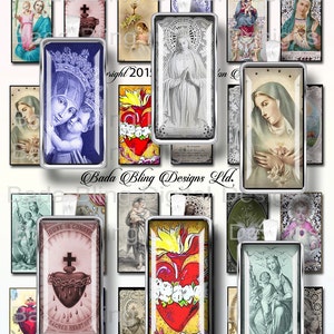 1 X 2, Catholic Prayer Cards &  Holy Cards,  INSTANT DOWNLOAD at Checkout,religious collage sheets, Catholic pendants,Holy Mother, Madonna