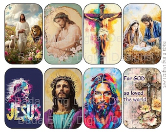 The Life Of Jesus Christ  Altoid tin inserts Easter story INSTANT Downloads 2 JPEG files shrines religious collage sheets Easter gift tags