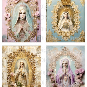 Original Heilige Karten Blatt 3, SOFORTIGER DOWNLOAD, religiöse Collage Blätter, katholische Bilder, perfekt für Journale & Karten, religiöse Schreine