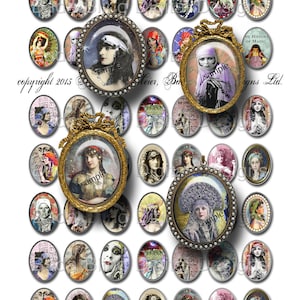 Cabinas de 22 mm x 30 mm, gitanos y fortune Tellers, imágenes para colgantes de resina y baldosas de vidrio, descarga digital INSTANT, joyería boho
