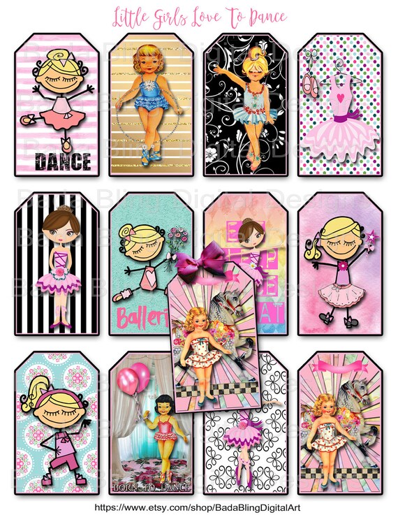 Little Girls Love to Dance Ballet Collage Sheets INSTANT Etsy