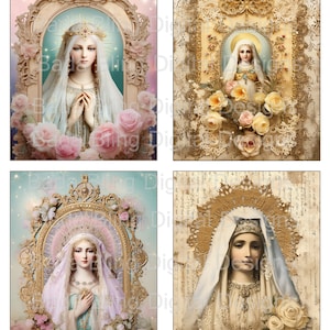 Original Heilige Karten Blatt 1, SOFORTIGER DOWNLOAD, religiöse Collage Blätter, katholische Bilder, perfekt für Journale & Karten, religiöse Schreine