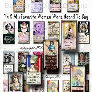1 x 2, What Famous Women Say, domino e ciondoli di piastrelle di vetro e ciondoli saldati, Download digitale INSTANT alla cassa