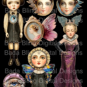 Altered Art Assemblage clip art sheet 1  Original Art mixed media collage INSTANT DOWNLOAD fussy cuts, vintage journal pages whimsical art