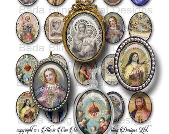 30mm x 40mm,  Antique Prayer Cards... INSTANT DOWNLOAD at Checkout,  religious collage sheets, Catholic pendants, Christian jewelry