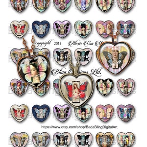 25 mm cuori,Voli Di Fantasia, arte originale, INSTANT DOWNLOAD, per ciondoli a cuore, regali dell'insegnante,Buddha, zingaro, ali,madonna