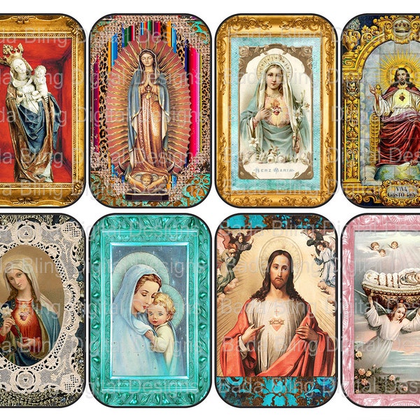 Christian Images for Altoid Tin shrines, Altoid tin inserts,  INSTANT Downloads, religious collage sheets, Madonna and Child, gift tags