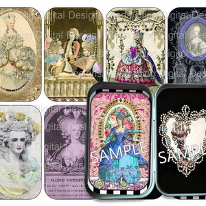 The Life and Style of Marie Antoinette  1 of 2, Altoid tin inserts for shrines/elegant gift tags, digital collage sheets, INSTANT Downloads