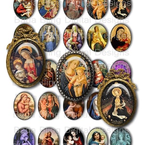 30mm x 40mm, Das Heilige Kind, Madonna und Kind, SOFORT DOWNLOAD an der Kasse, katholischer Schmuck, religiöser Schmuck, religiöse Bilder