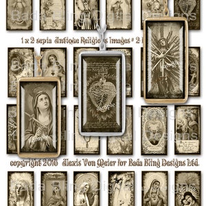 1 x 2, antike religiöse Bilder #2, sofortiger DOWNLOAD, religiöse Collage Blatt, katholischen Anhänger, Sepia Collage Blatt, katholische Bilder