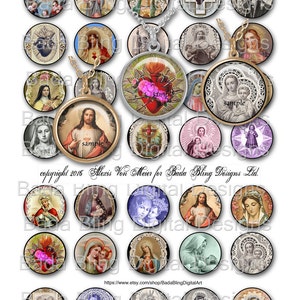 30mm Kreise, antikes Gebet Karten... INSTANT DOWNLOAD bei religiösen Collage Blatt, katholische Anhänger, Kasse, Christian Schmuck