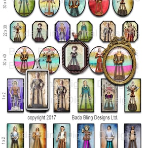 Antique Cage Dolls & Santos, jewelry sampler, INSTANT Digital Download at Checkout,1 x 2, 30x 40,22 x 30 images shrines, antique Santos